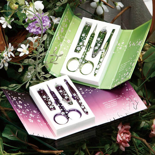 Traditional Korean Nail clippers cherry blossoms Mother of Pearl