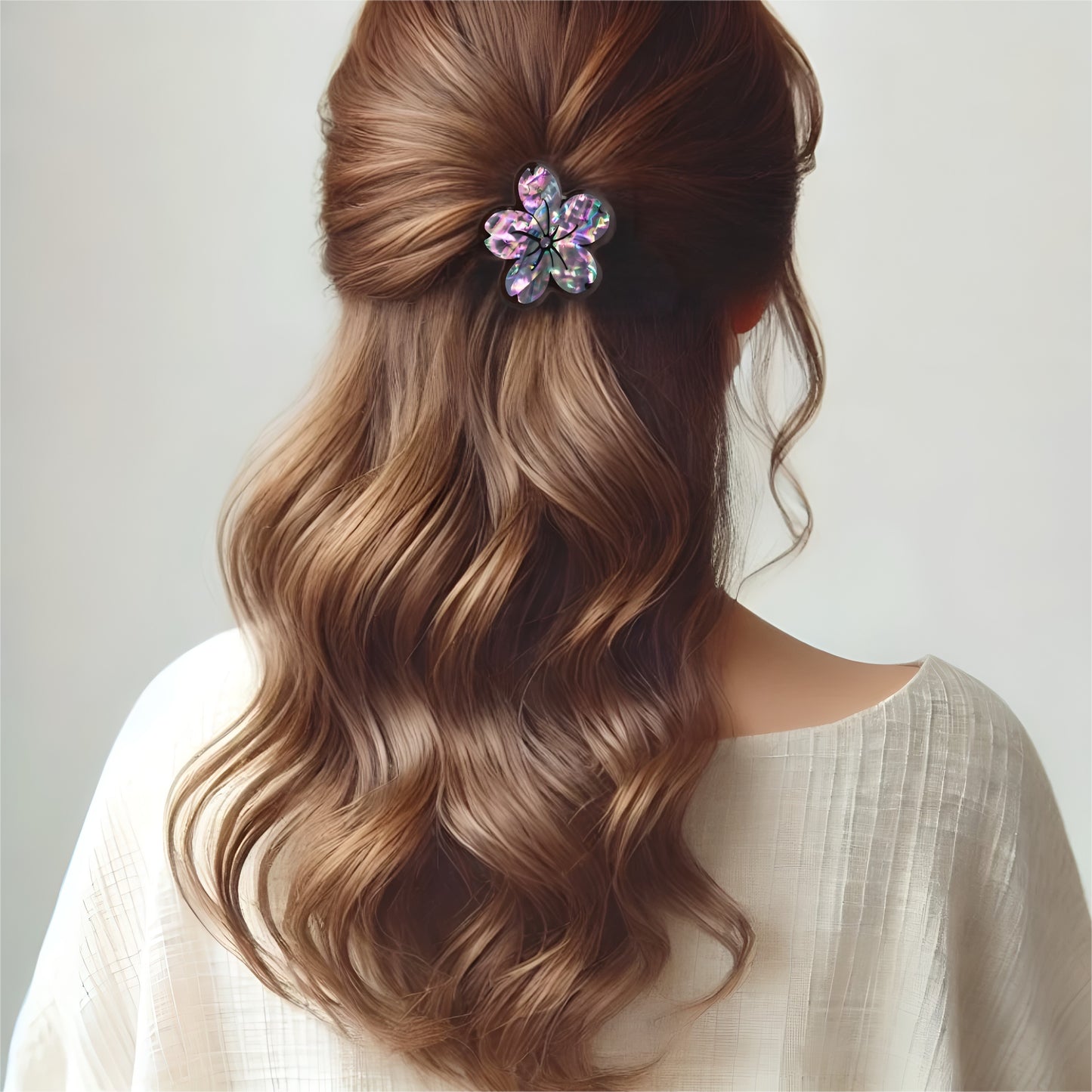 Mother of Pearl Hair Tie: Korean Hanbok Hair Pin, Handmade