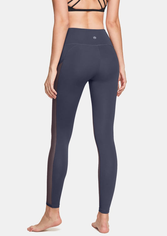 Korean Leggings High Waisted Pocket Mesh Nude Leggings