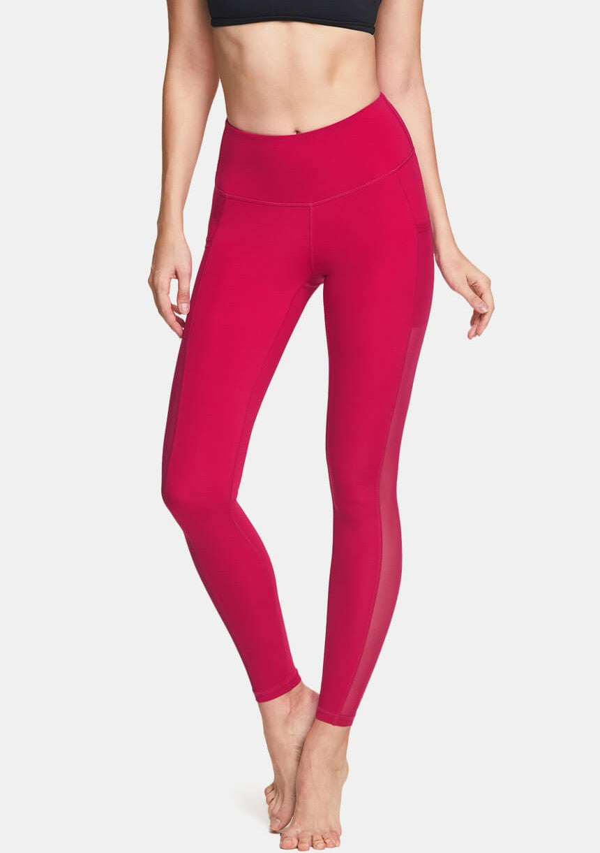 Korean Leggings High Waisted Pocket Mesh Nude Leggings