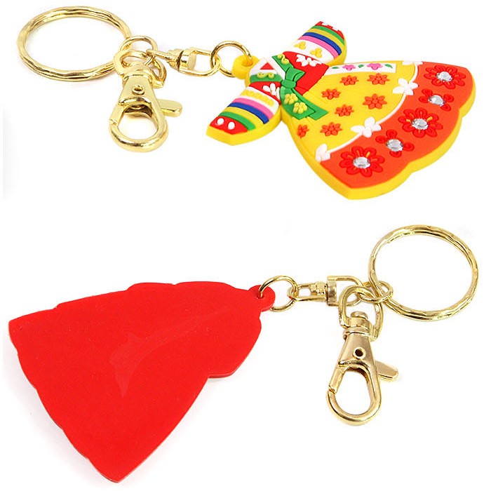 Set of 4 Hanbok-Inspired Keyrings. Traditional Korean Keychain Hanbok