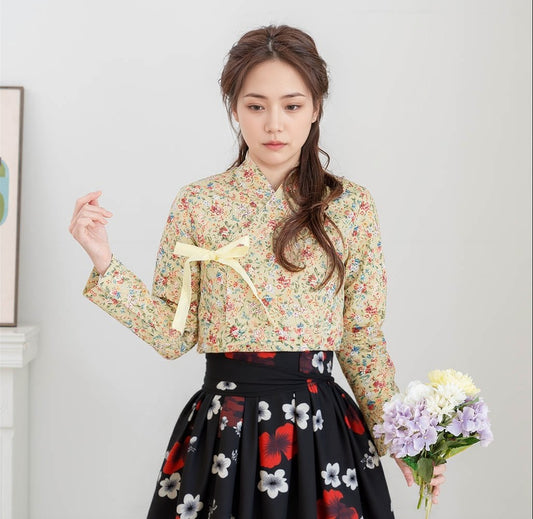 Korean Hanbok Blouse Nokdu flower Jeogori