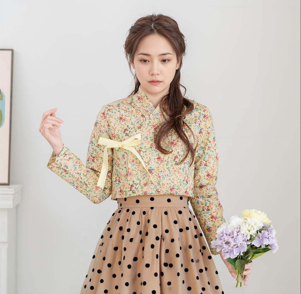 Korean Hanbok Blouse Nokdu flower Jeogori