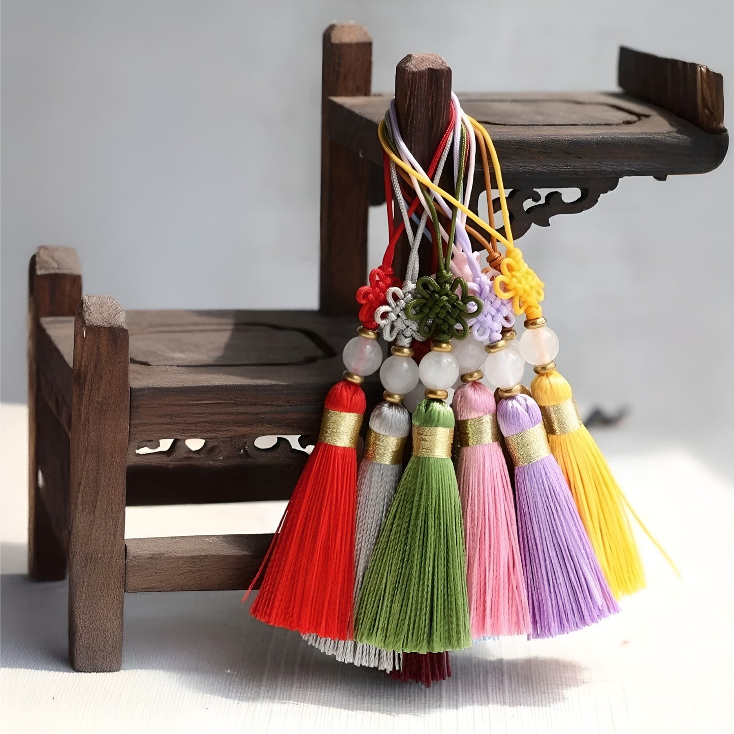 Korean Norigae Tassels: Traditional Flower Knot Ornament