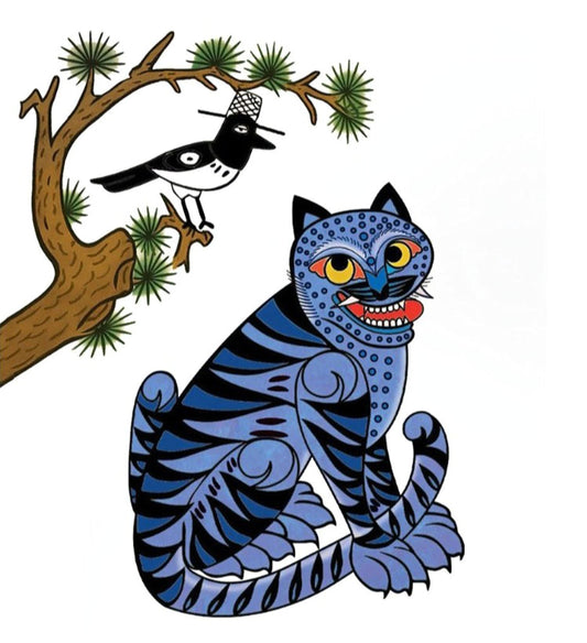 Tiger and magpie Mother-of-Pearl Tumbler. Derpy and Sussie Tumbler