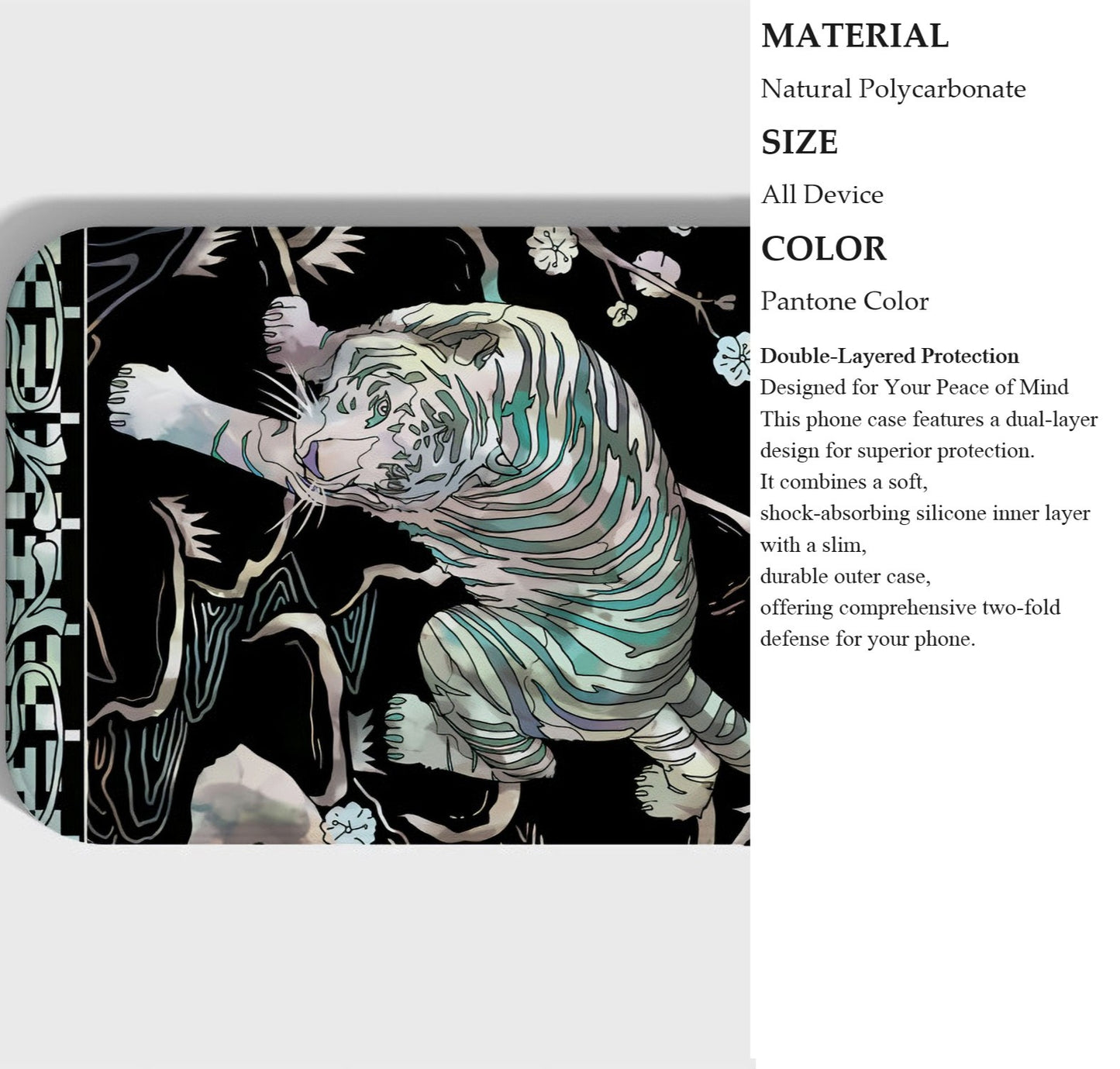 Mother of Pearl korean phone case Tiger