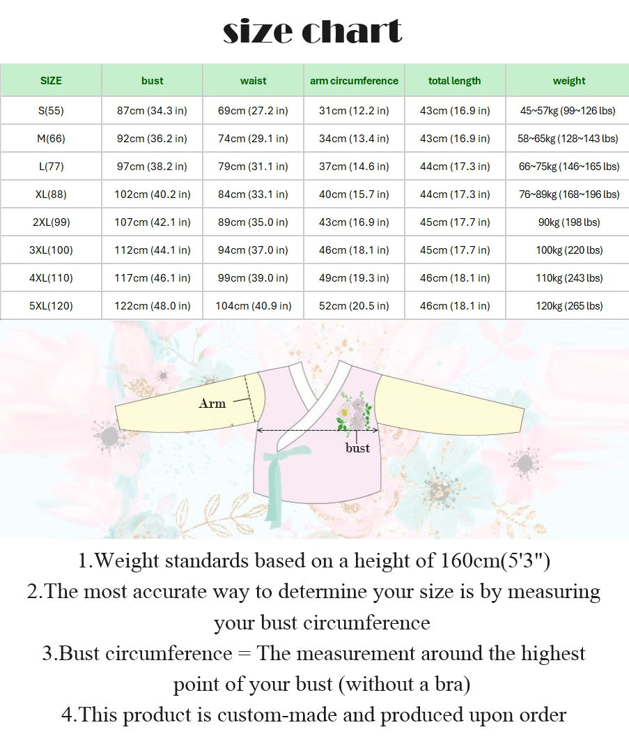 Korean Hanbok Blouse Nokdu flower Jeogori
