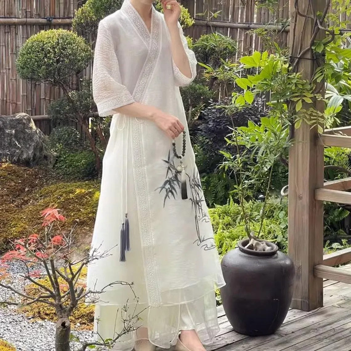 Korean Hanbok Dress embroidery Maix Dress