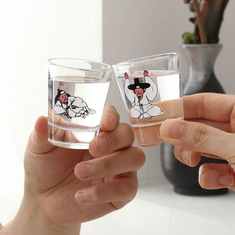 Korean Traditional Classical Scholar Shot Glass 4pcs Color-Changing Soju glass