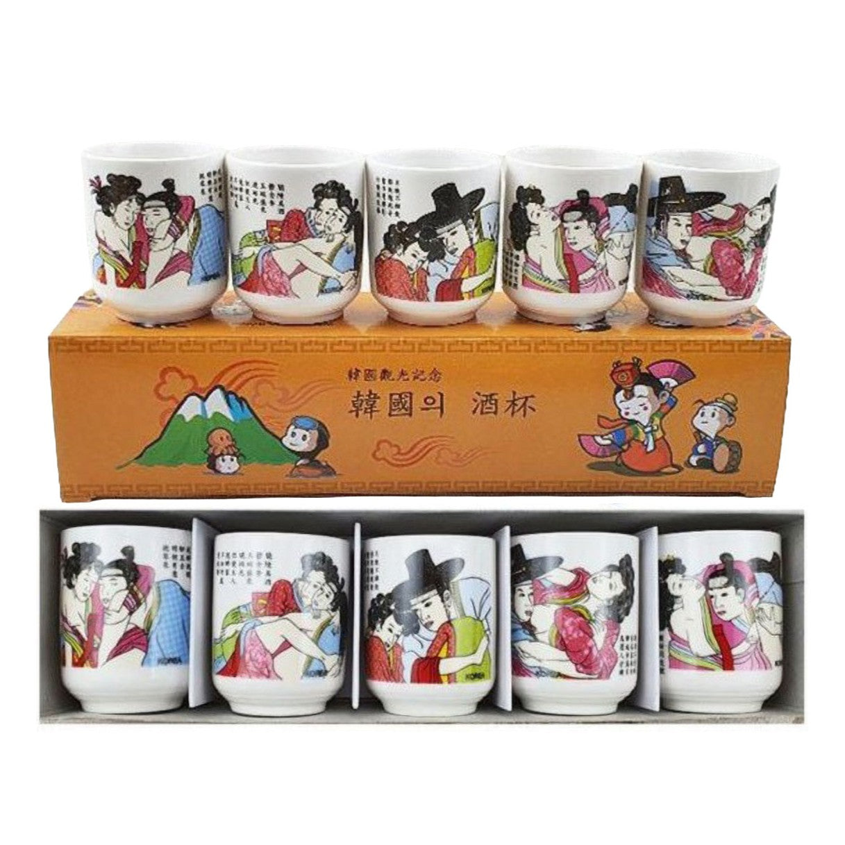 Korean Traditional Classical Scholar Shot Glass 5pcs Chunhwa Soju glass