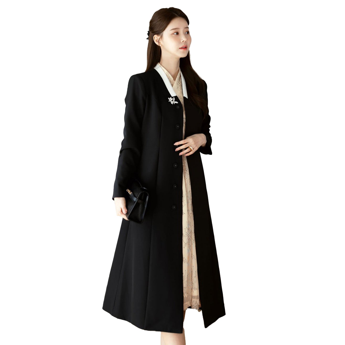 Korean Hanbok Coat. Slim-Fit Mareumdang Traditional Korean Overcoat