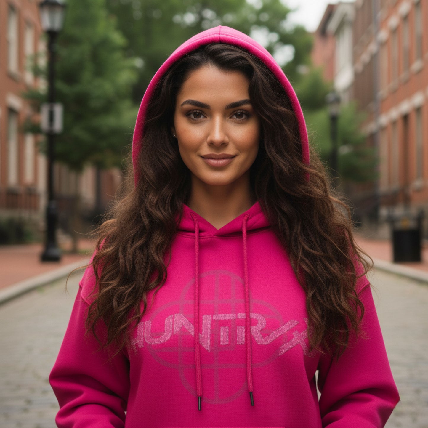 Kpop Demono Hunters HUNTRIX Hooded T-Shirt Patchwork - PINK