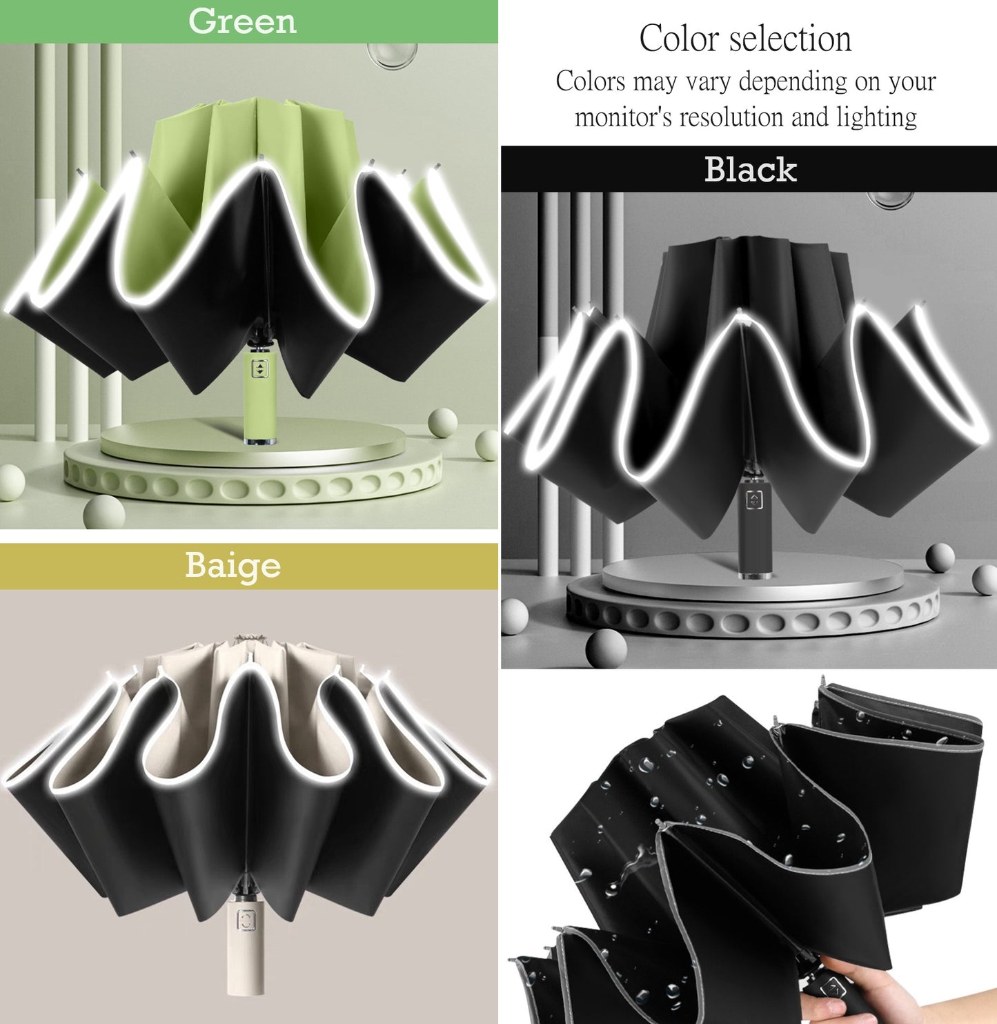 Korean Reverse Umbrella: UV Protection Inverted Parasol