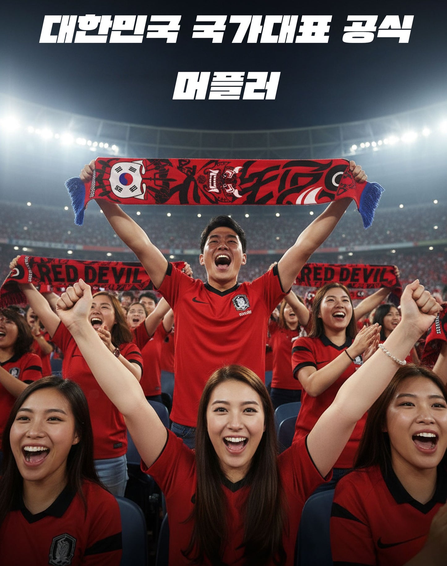 Korea Red Devils Scarf. Korean Son Heung min Support Soccer Scarf